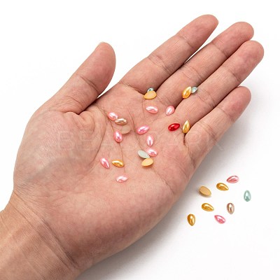 ABS Plastic Imitation Pearl Cabochons SACR-R749-8x5mm-M-1