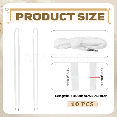 10Pcs Flat Polycotton Hollow Cord OCOR-LP0005-03B-1