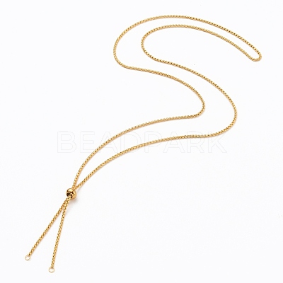 Ion Plating(IP) 304 Stainless Steel Box Chain Slider Necklace Making X-AJEW-JB00777-02-1