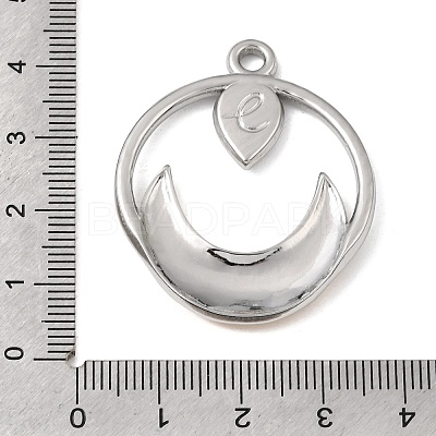 Moon 304 Stainless Steel Pendant Cabochon Setting STAS-P454-10A-1