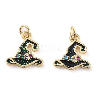 Rack Plating Brass Micro Pave Colorful Grade AAA Cubic Zirconia Pendants KK-M280-07G-1