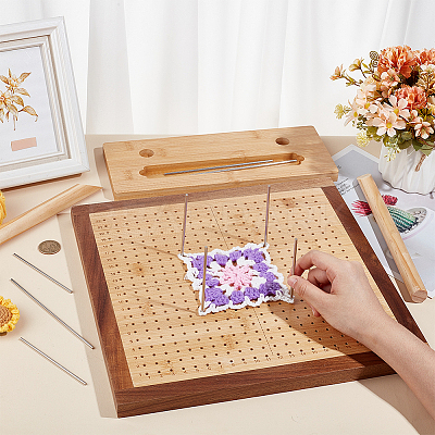 Square Wood Crochet Blocking Board DIY-BC0013-59B-1