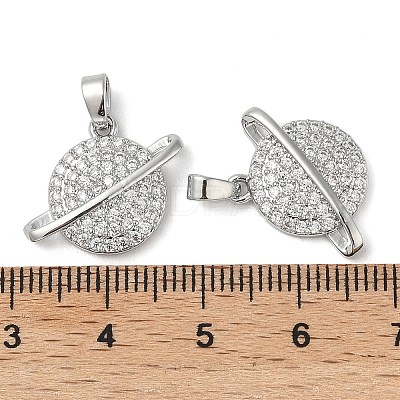 Brass Micro Pave Cubic Zirconia Pendants KK-U045-12P-1