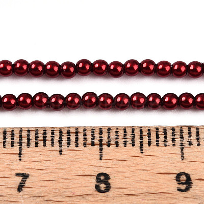 Baking Paint Pearlized Glass Pearl Bead Strands HY-N002-2mm-A13-1