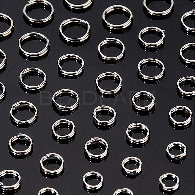 800Pcs 4 Styles 304 Stainless Steel Split Rings STAS-BBC0006-17-1