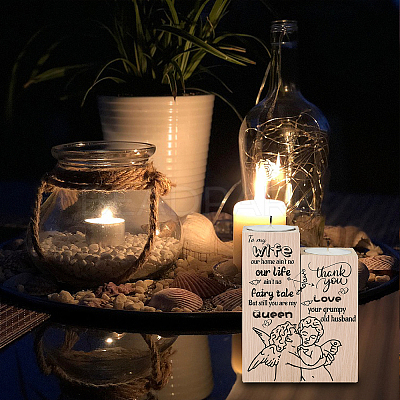 Wood Candle Holder AJEW-WH0268-005-1