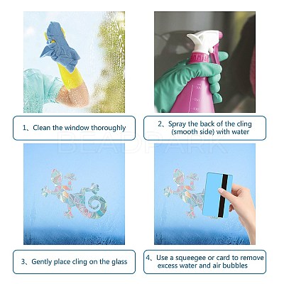 Waterproof PVC Colored Laser Stained Window Film Adhesive Stickers DIY-WH0256-032-1
