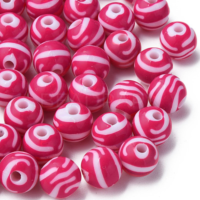 Opaque Striped Acrylic Beads MACR-S373-27A-03-1