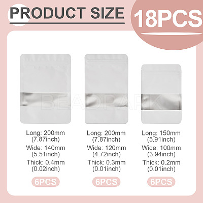 18Pcs 3 Styles PE Resealable Bags with Window OPP-TAD0001-01F-1