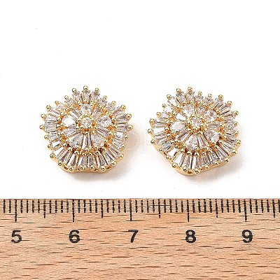 Brass Micro Pave Cubic Zirconia Beads KK-A259-11G-01-1
