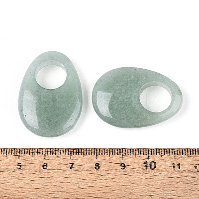 Natural Green Aventurine Large Hole Pendants G-N348-06B-05-1