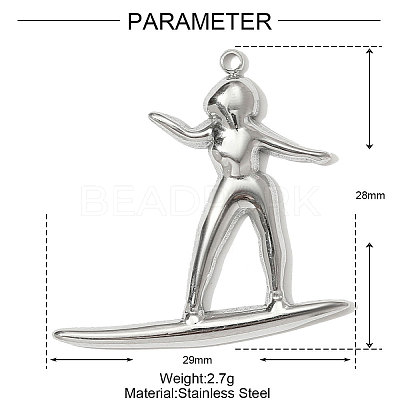 304 Stainless Steel Pendants STAS-OY001-02P-1