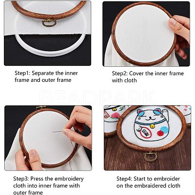Rubber Imitation Wood/Plastic Cross Stitch Embroidered Frame DIY-NB0003-05-1