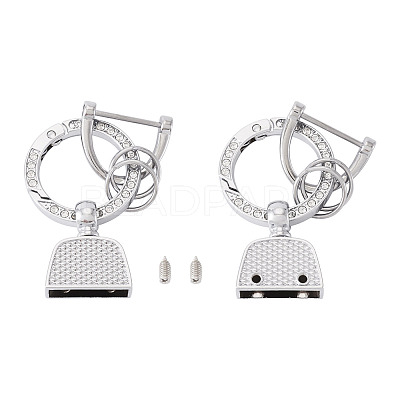 1Pc DIY Alloy Rhinestone Spring Gate Rings Keychains FIND-TA0008-54C-P-1