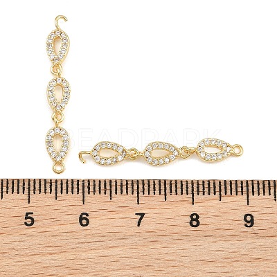 Brass Micro Pave Clear Cubic Zirconia Connector Charms CU-CBAA6E8-12G-1