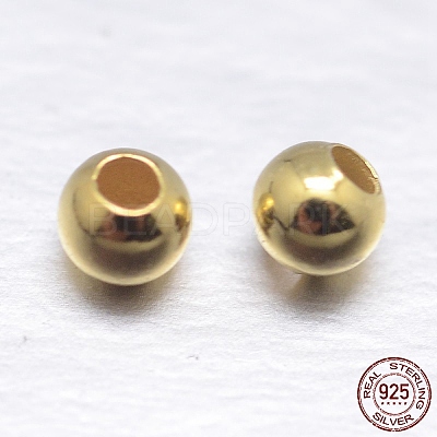 Round 925 Sterling Silver Spacer Beads STER-M103-04-2.5mm-G-1