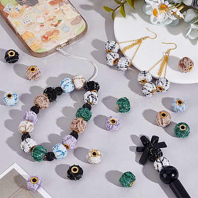 72Pcs 8 Colors Polyester European Beads OPDL-PH0001-09-1