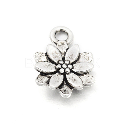 Tibetan Style Alloy Flower Charms TIBEP-M029-02AS-LF-1