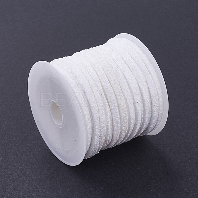 3x1.5mm White Flat Faux Suede Cord X-LW-R003-21-1