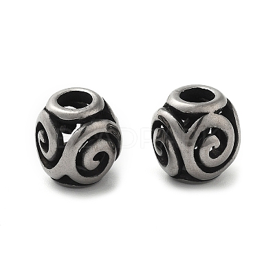 304 Stainless Steel European Beads STAS-V008-38AS-1
