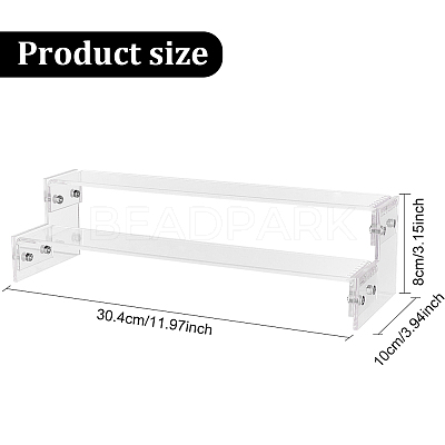 2-Tier Assembled Transparent Acrylic Minifigure Display Risers ODIS-WH0002-50A-1