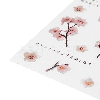 Flower Pattern Waterproof Self Adhesive Hot Stamping Stickers DIY-I063-12-1