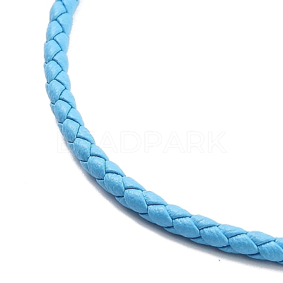 Braided Round Imitation Leather Bracelets Making BJEW-H610-01G-1