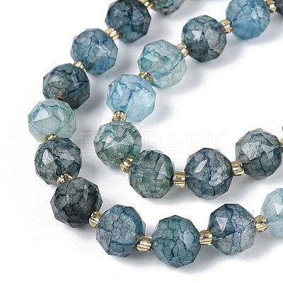 Ombre Effect Dyed Transparent Crackle Glass Beads Strands GLAA-Q111-10MM-01-1