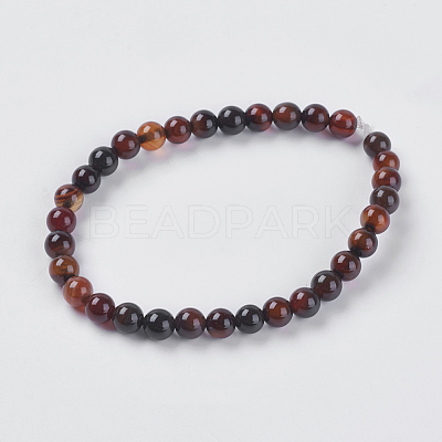 Natural Agate Beads Strands G-G515-6mm-04-1