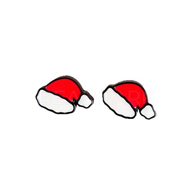 Christmas Theme Resin Stud Earrings FS-WG62E75-12-1