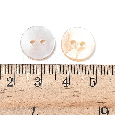 2-Hole Shell Flat Round Buttons X-BUTT-P012-09-1