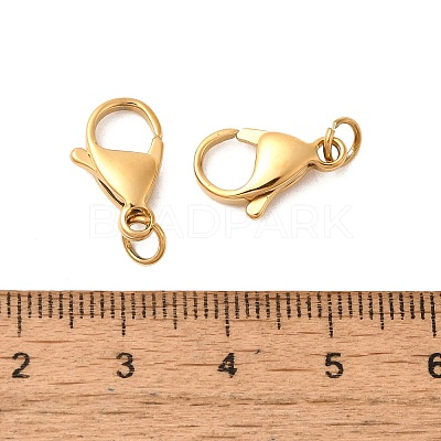 Ion Plating(IP) 304 Stainless Steel Lobster Claw Clasps STAS-AB15-G-02-1
