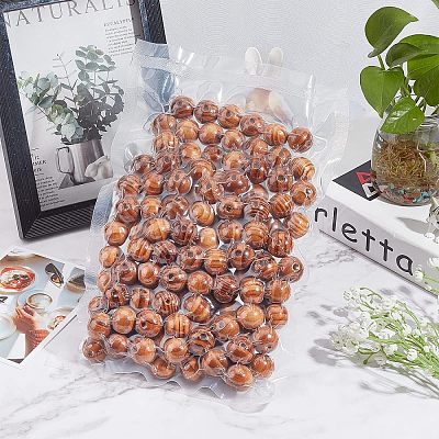 120Pcs Round Natural Wood Beads WOOD-OC0001-85-LF-1