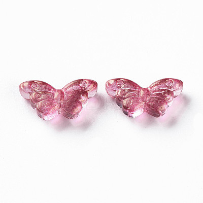 Transparent Spray Painted Glass Beads GLAA-S190-018A-02-1