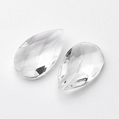 Faceted Teardrop Glass Pendants GLAA-R149-01-1