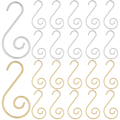 200Pcs 2 Colors Iron S-Hook Clasps FIND-SP0002-32-1