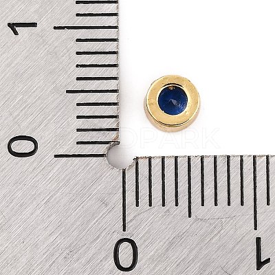 Rack Plating Flat Round Brass Micro Pave Cubic Zirconia Cabochons KK-F874-03G-02-1
