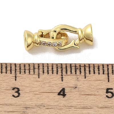 Rack Plating Brass Micro Pave Clear Cubic Zirconia Fold Over Clasps
KK-R160-03G-1