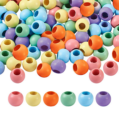 120Pcs 6 Colors Theaceae Wood Bead WOOD-CD0001-07-1