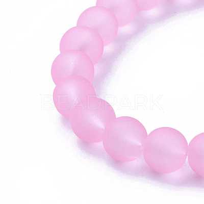 Baking Paint Transparent Glass Bead Strands GLAA-S031-10mm-20-1