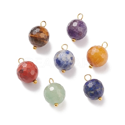 Natural Mixed Stone Charms PALLOY-JF01677-1