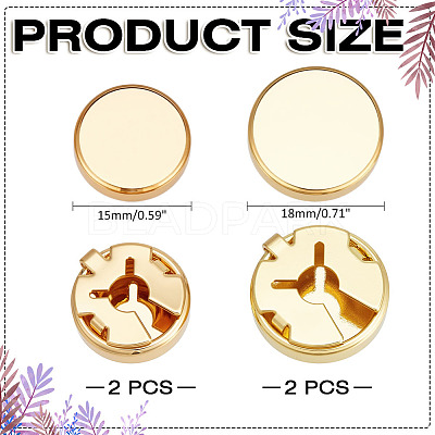 4Pcs 2 Styles Brass Cufflinks BUTT-ME0001-08-1