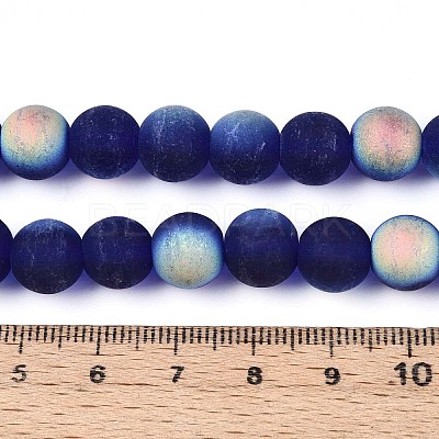 Frosted Transparent Glass Beads Strands LS-GLAA-T032-T10mm-MBB15-1