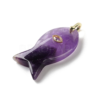 Natural Amethyst Pendants G-Z102-02G-03-1