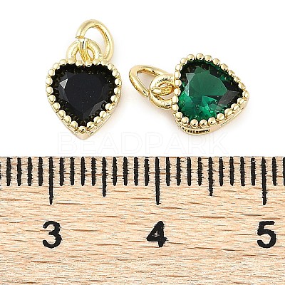 Real 18K Gold Plated Brass Inlaid Cubic Zirconia Charms ZIRC-L100-074G-1