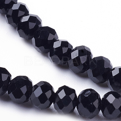 Faceted(32 Facets) Round Glass Beads Strands X-EGLA-J042-4mm-08-1
