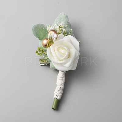 Silk Cloth Imitation Peony Corsage Boutonniere AJEW-WH0401-31-1