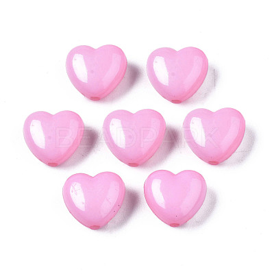 Pearl Pink Heart Acrylic Beads X-SACR-10X11-11-1