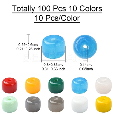 100Pcs 10 Colors K9 Glass Beads Strands GLAA-YW0003-59-1