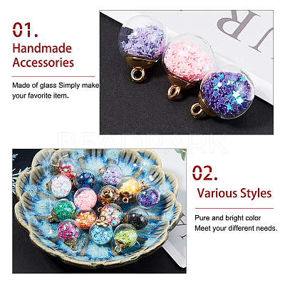 Glass Ball Pendants GLAA-PH0007-58-1
